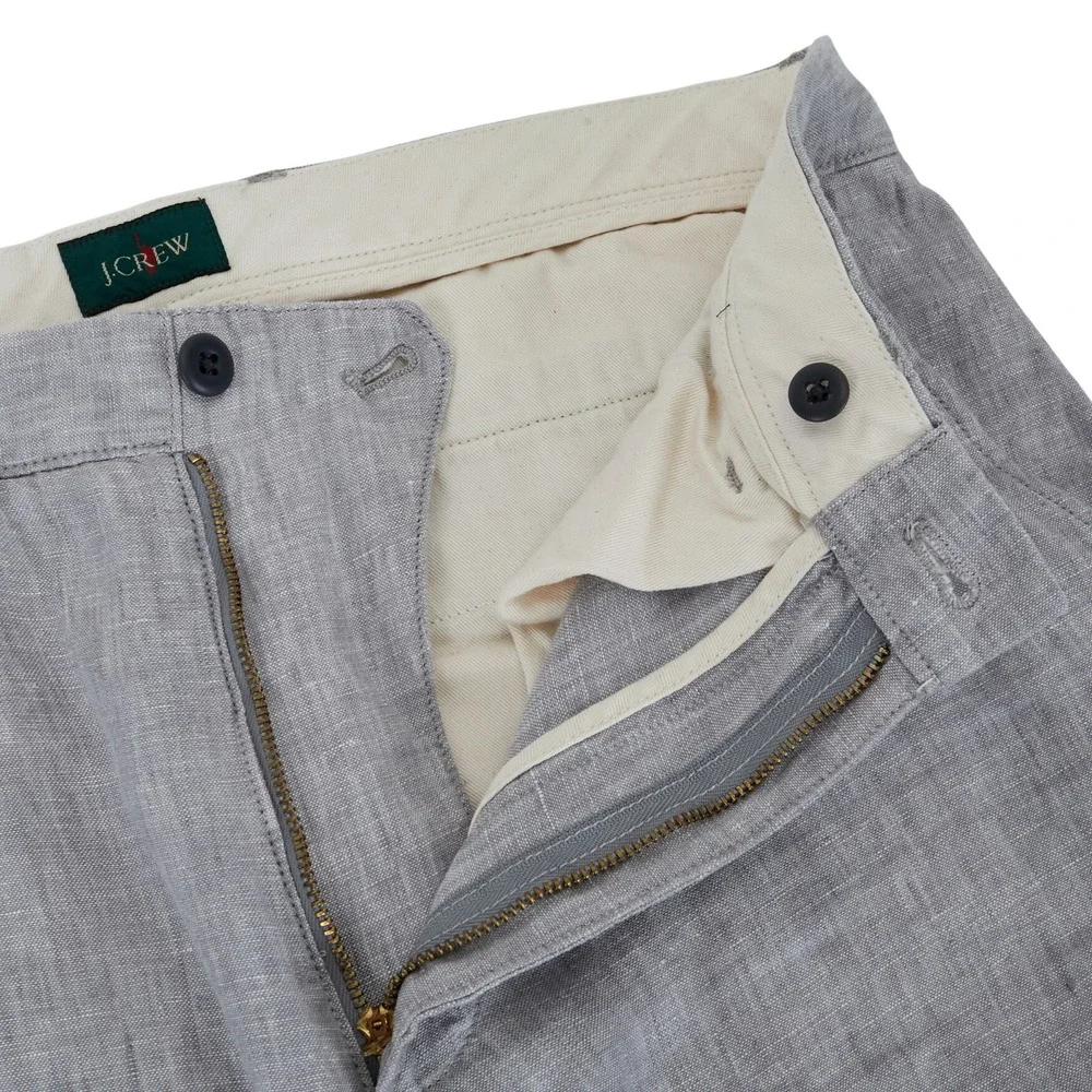 J.Crew Oarsman Linen Mens Pants 31x30 Gray Straight Leg CA092 FITS 31x27.5